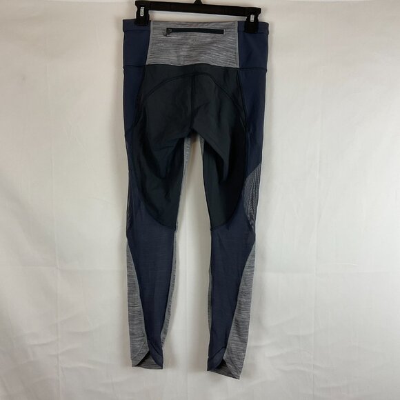 Lululemon Leggings 6 Gray Heather Space Dye Mesh Details Zipper Pocket - Picture 7 of 12